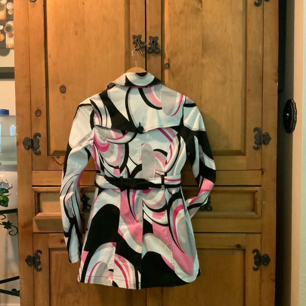Pink, Black and white Pea Coat